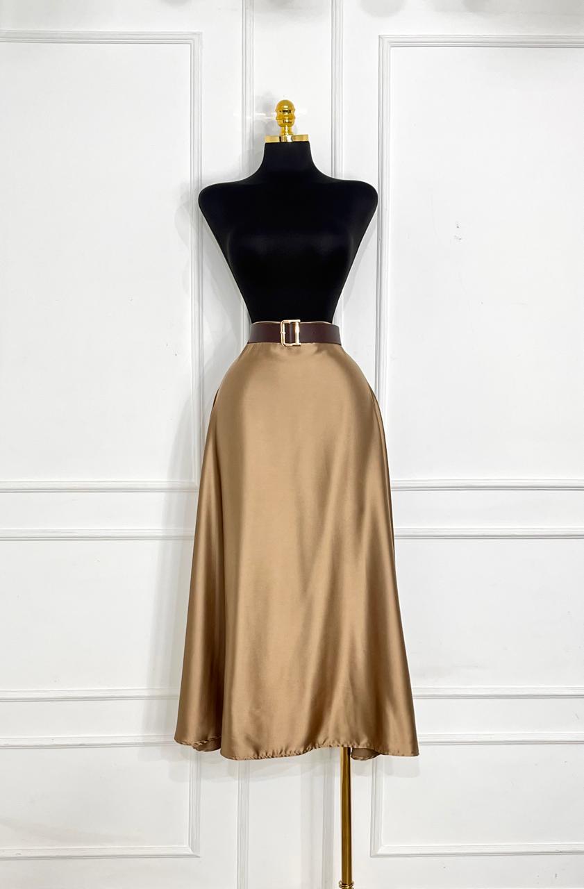 Falda champagne
